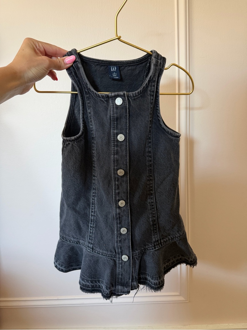 GAP toddler girls black washed denim dress